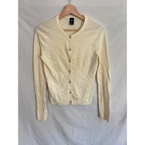 GAP Women's Cream Cardigan Sweater Rhinestone Buttons Size S